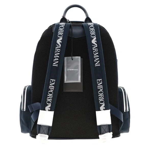 Emporio Armani Backpack No. 31 Navy Blue Nylon New - Picture 3 of 6